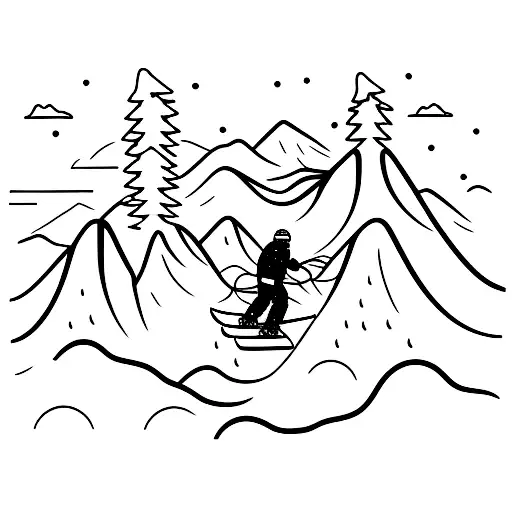 snowboarder on a chairlift tattoo design idea