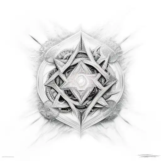 mix of meshuggah and empreror cd artwork tattoo design idea