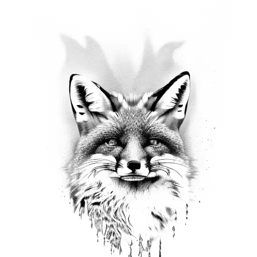 fox running tattoo design idea