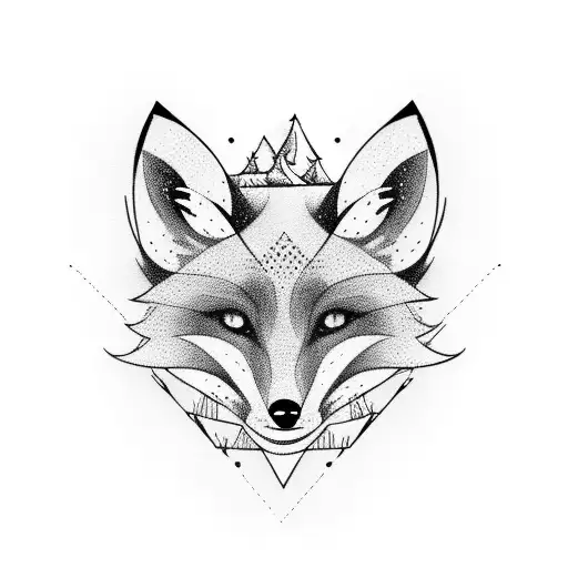 fox running tattoo design idea