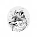 fox running tattoo design idea