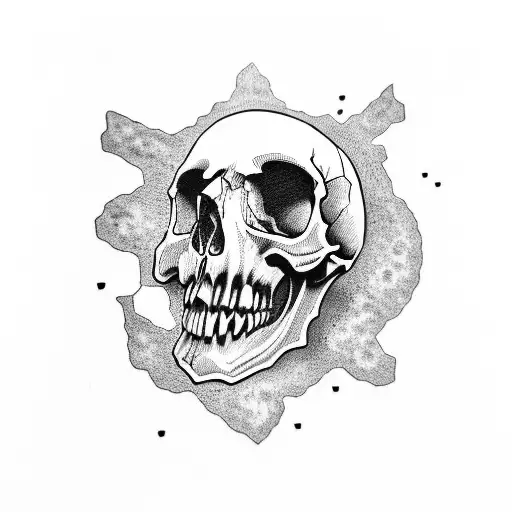 skull jaw on knee tattoo design idea