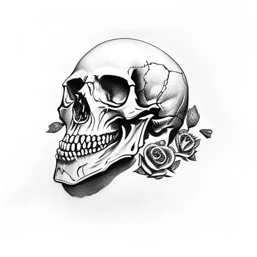 skull open mouth on knee tattoo design idea