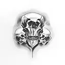 skull jaw on knee tattoo design idea