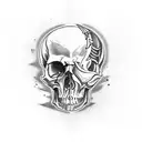 skull jaw on knee tattoo design idea