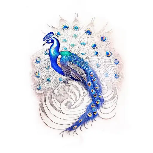 Peacock tattoo design idea