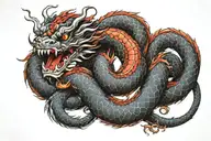 ouroboros dragon wrapped tattoo design idea