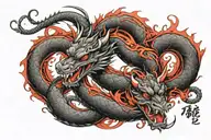 ouroboros dragon wrapped tattoo design idea