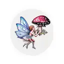 mushroom fairy  tattoo design idea