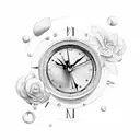 timeless clock tattoo design idea