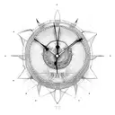 timeless clock tattoo design idea