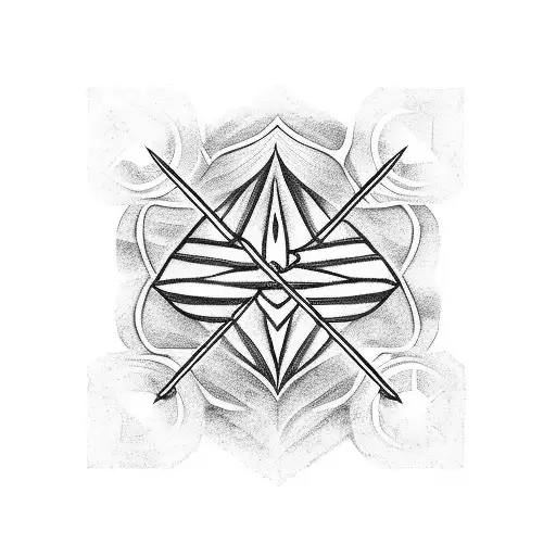 two crossed arrows tattoo design idea