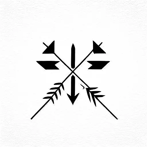  crossed arrows tattoo design idea