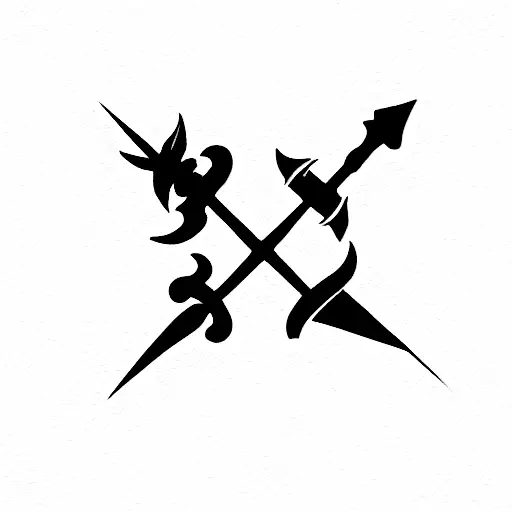 crossed swords tattoo design idea