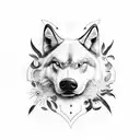 lobo rosnando tattoo design idea