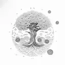 money tree tattoo design idea