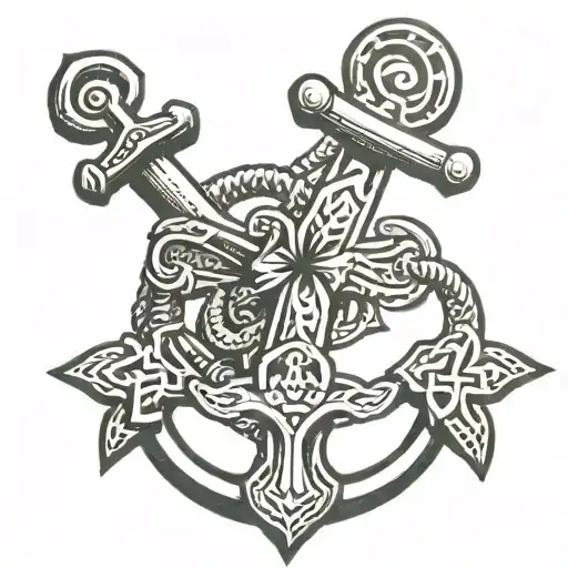 anchor cross tattoo tattoo design idea