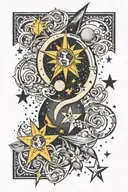 stars and a moon for the song tonight tonight by the smashing pumpkins tattoo design idea