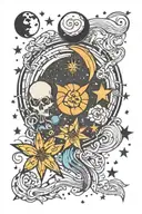 stars and a moon for the song tonight tonight by the smashing pumpkins tattoo design idea