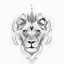 father, lion, son tattoo design idea