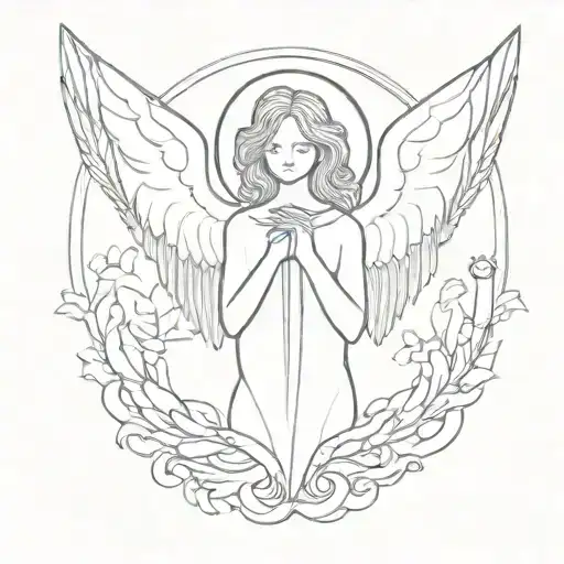 angel seraphim tattoo design idea