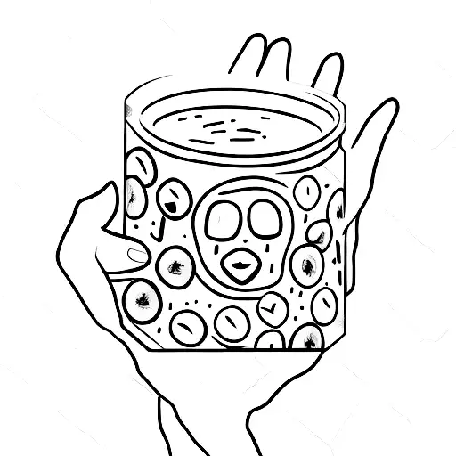 Hand reaching for a tomato tin tattoo design idea