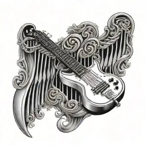harp Guinness with AC/DC  tattoo design idea