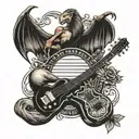 AC/DC and harp tattoo design idea