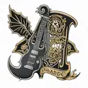 AC/DC and harp tattoo design idea