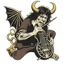 AC/DC and harp tattoo design idea