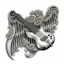 harp Guinness with AC/DC  tattoo design idea