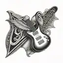harp Guinness with AC/DC  tattoo design idea