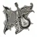 harp Guinness with AC/DC  tattoo design idea