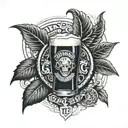 Guinness logo and AC/DC tattoo design idea