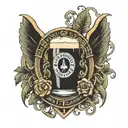 Guinness logo and AC/DC tattoo design idea