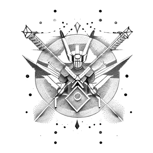 Sagittarius and aquarius tattoo design idea