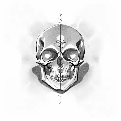bar skeleton tattoo design idea