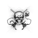 bar skeleton tattoo design idea