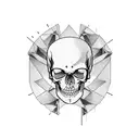 bar skeleton tattoo design idea
