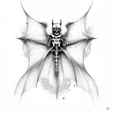 bat skeleton tattoo design idea
