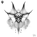 bat skeleton tattoo design idea