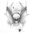 bat skeleton tattoo design idea