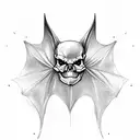 bat skeleton tattoo design idea