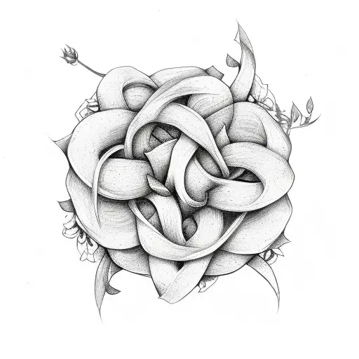 floral vines with daggers at the end tattoo design idea