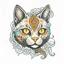 ghost cat tattoo design idea