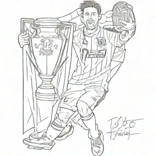  Messi back in jersey (M10) holding world cup trophy 2022 tattoo design idea