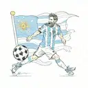 argentine flag, messi with world cup trophy 2022 tattoo design idea