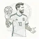  Messi back in jersey (M10) holding world cup trophy 2022 tattoo design idea