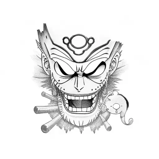 Luffy and Zoro in front of the kilimandjaro tattoo design idea