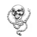 skull with noose tattoo design idea